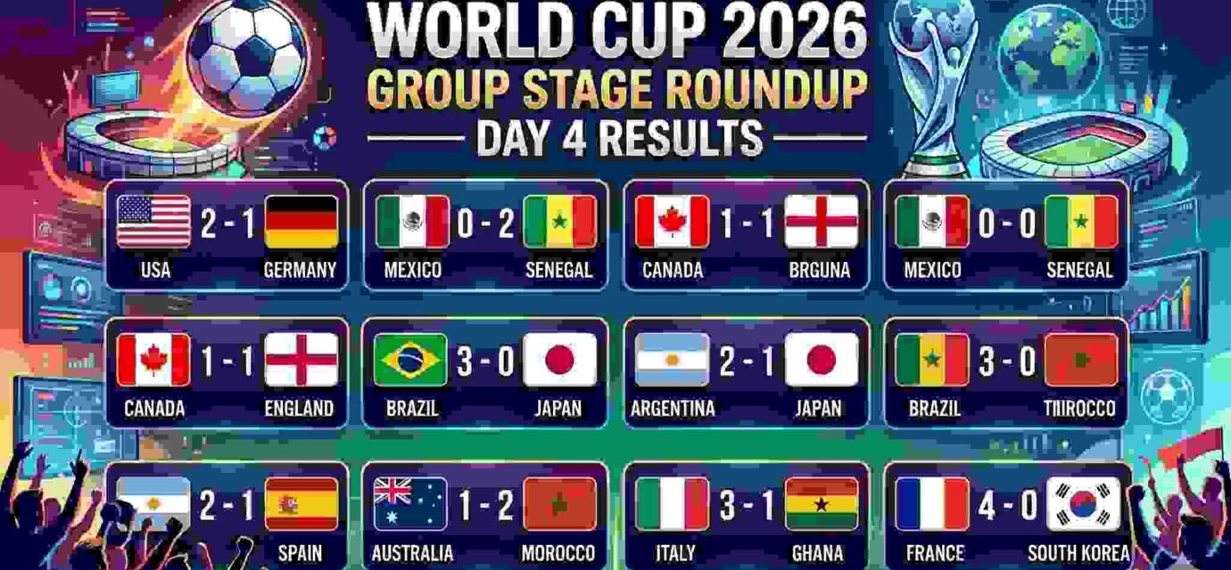 World Cup 2026 Group Stage Roundup: Day 4 Results, Standings, and What’s Next