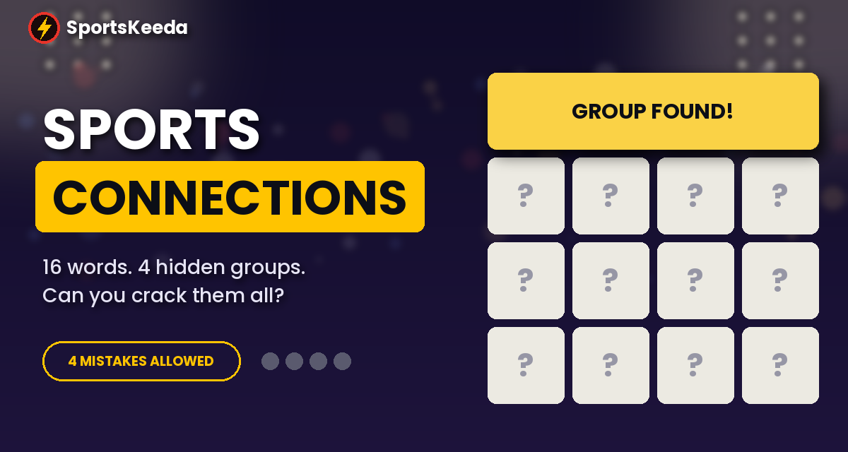 Sports Connections: Can You Find the 4 Hidden Groups?